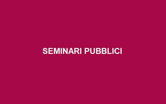 testo seminari pubblici su fondo rosso 