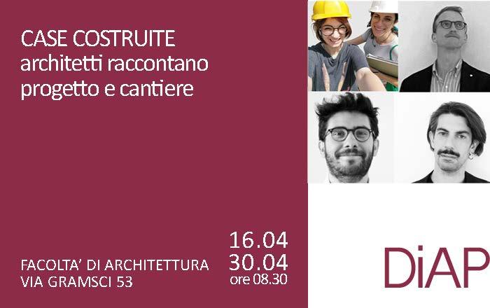 Testo evento a sinistra, foto dei relatori delle lezioni
