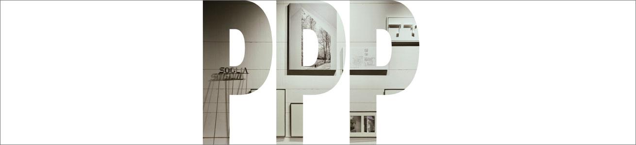 Convegno immagine lettere trasparenti con sfondo architettura